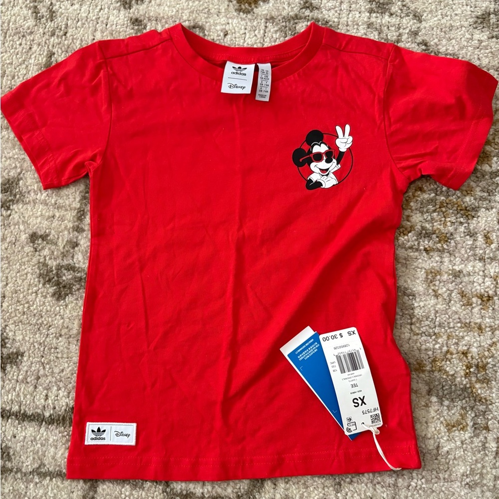 adidas Red Kids Short Sleeve Tee